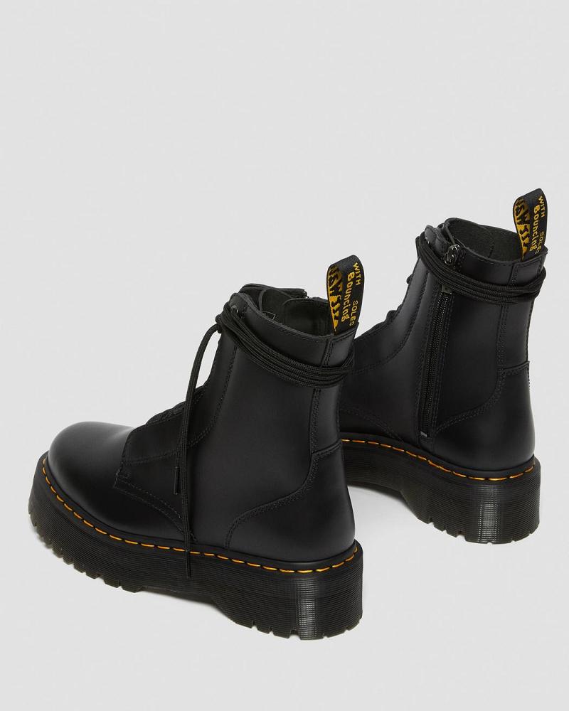 Dr Martens Jarrick Smooth Læder Platform Støvler Dame Sort | DK 249BEX